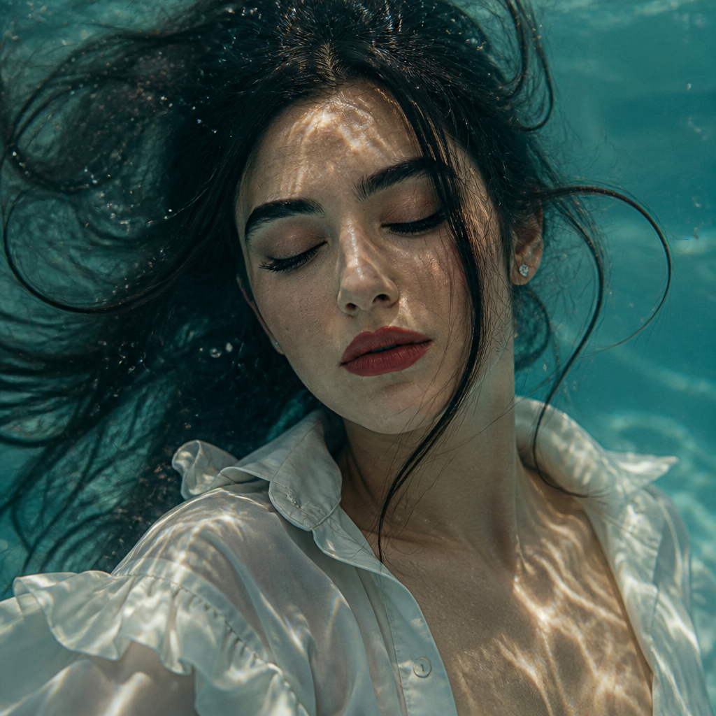 نمونه خروجی قالب پرتره زیرآب واقعی و سینمایی دخترانه