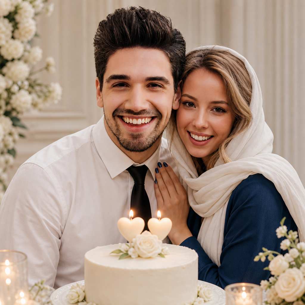 نمونه خروجی قالب پرتره عاشقانه سالگرد ازدواج
